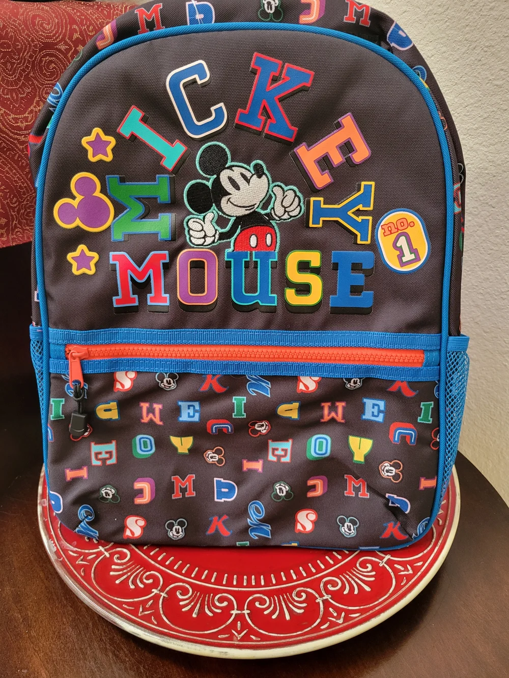 NWT Disney Kids Backpack in Navy with Multicolor Accents with Straps